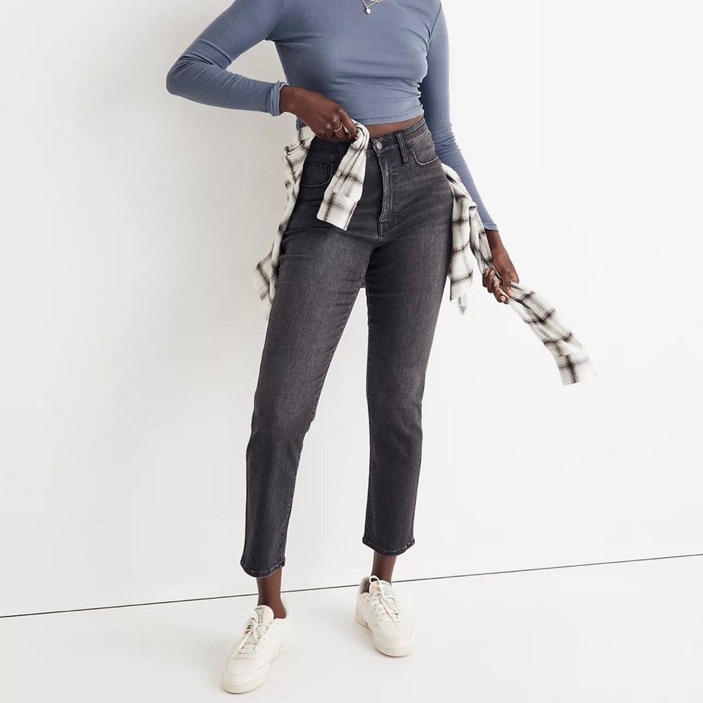 Madewell Petite Curvy High-rise slim straight jeans in Richgrove wash sz 27